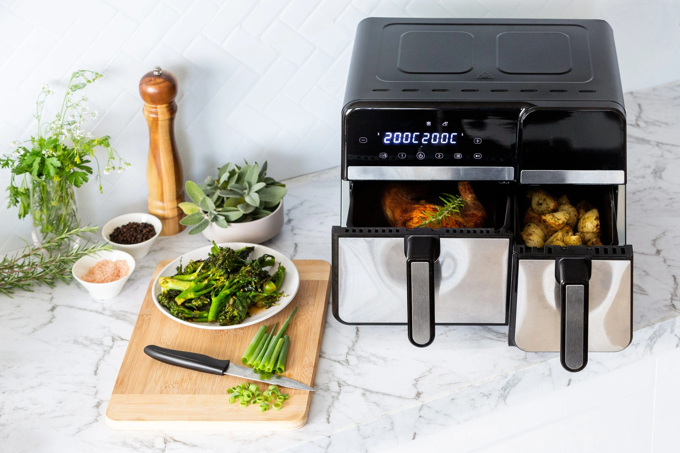 Blast Flavors: 10L Digital Dual Zone Air Fryer – Perfect Cooking Every Time!